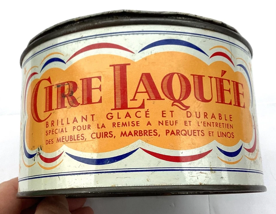 ANCIENNE BOÎTE LITHOGRAPHIÉE FEMME BLONDE VINTAGE 1950 MA CIRE LAQUE PIN UP - Photo 4/4