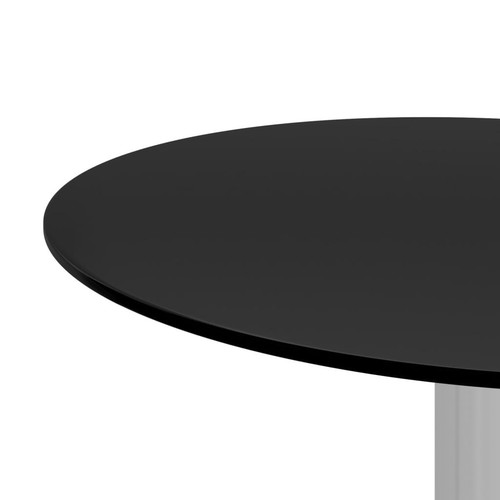Round Side Coffee Table 40cm Tempered Glass Tabletop Black/Transparent Modern AU - Picture 9 of 11