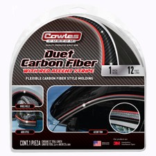 Carbon Fiber Style W Red Accent Molding For Carstrucksrvssuvs 1 X 12 Feet
