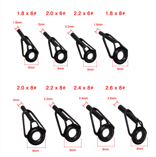 24pcs~80pcs Fishing Rod Tip Repair Kit Stainless Steel Ceramic Ring Guide Tips - Picture 5 of 27