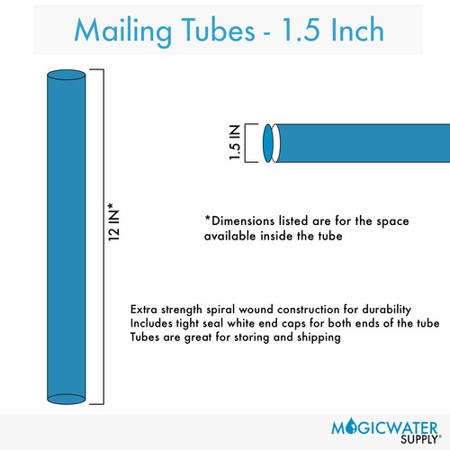 Tubos de correo con tapas, 1,5 pulgadas x 12 pulgadas (paquete de 6) | MagicWater Supply - Imagen 2 de 8