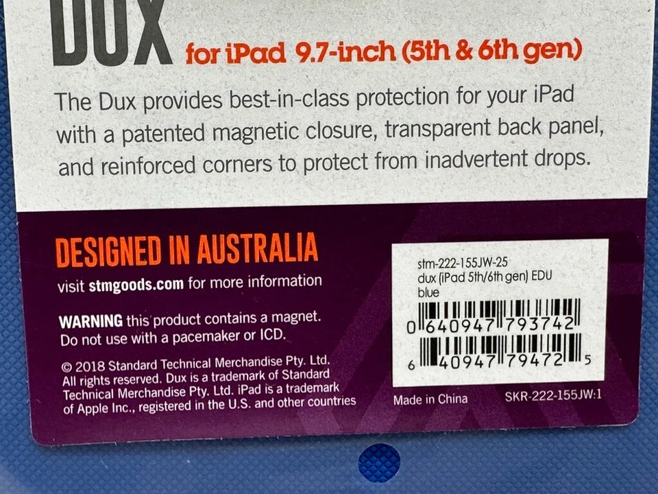 STM Dux rugged case for Apple iPad 5th/6th Gen (9.7 inch) - Black- New - Image 4 of 4