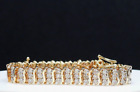 Vintage 14K Gold Diamond Tennis Bracelet 120 Diamonds 6.5 inch 14.4g