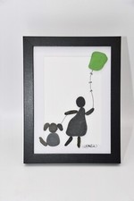 Hand-Made, Original Pebble Art: Playful Pebbles Series 5  X 7  