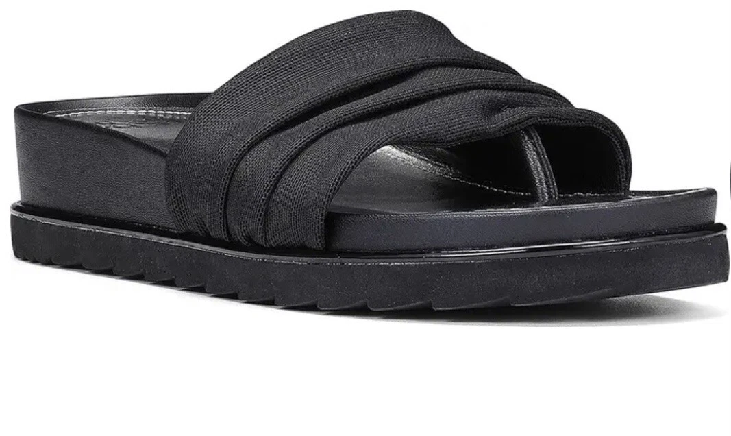 Donald Pliner Caity Black Slide Mesh Slide Platform Comfort Thong Sandal 7  New | eBay