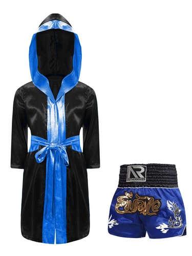 Kids Boys Robe+Shorts Metallic Trim Costume Theme Party Boxing Outfit Soft Gold - Picture 64 of 87