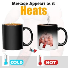 Heating Changing Color Sensitive Cup Barry Wood Coffee Mug Novelty Funny Gift