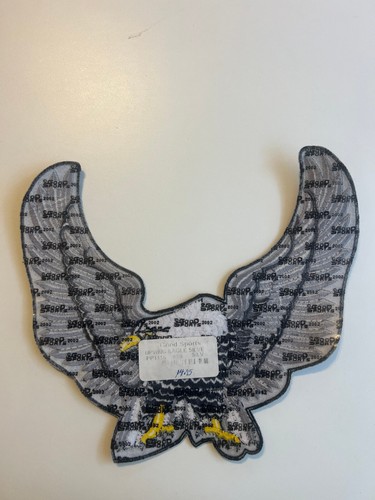 Toppa in argento Eagle Upwing - 8" ricamata ferro su toppa - Foto 6 di 10