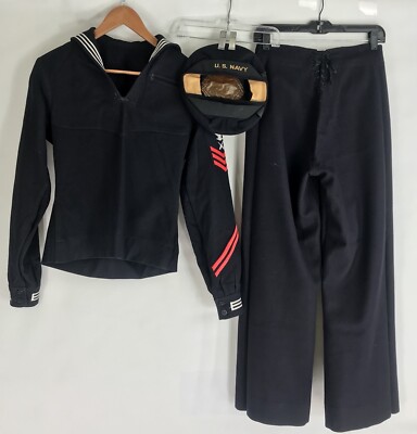 1940s WWII US Navy Cracker Jack Uniform Set With Hat Cap