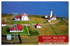 postcard Continental Point Wilson Lighthouse Fort Worden State Park WA, A4966