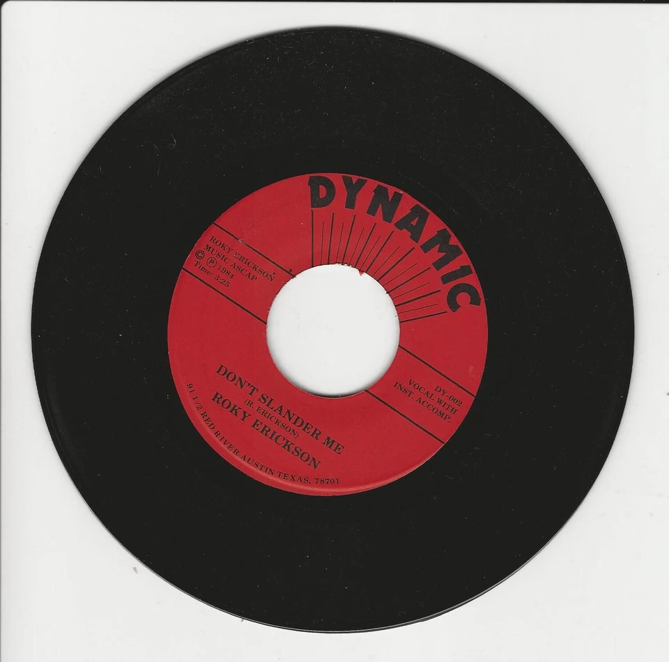 ROKY ERICKSON Don't Slander Me/Starry Eyes ORIG DYNAMIC 13th Floor Elevators NOS - Image 2 of 3