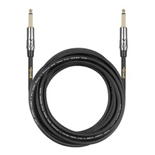 Clef Audio Labs 6.35mm TS to 6.35mm TS, Black - 15FT-1PK