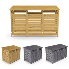 Double Triple Wheelie Bin Storage Willow Store Cover Garden Rubbish Hide Screen