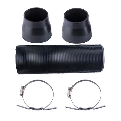 3" Air Intake Hose Flexible Pipe Filter Cold Feed Duct Induction Kit Black 76mm
