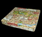 LL324t Tan Deep Red London High Quality Cotton Canvas 3D Box Seat Cushion Cover
