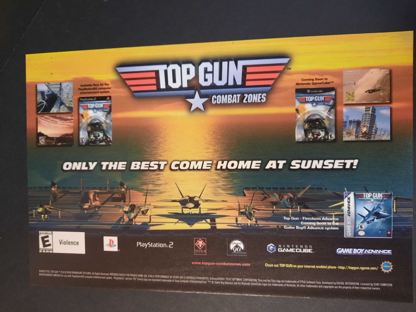 TOP GUN: Combat Zones GBA Game Boy Advance ~ Vintage Comic Page PRINT AD 2002
