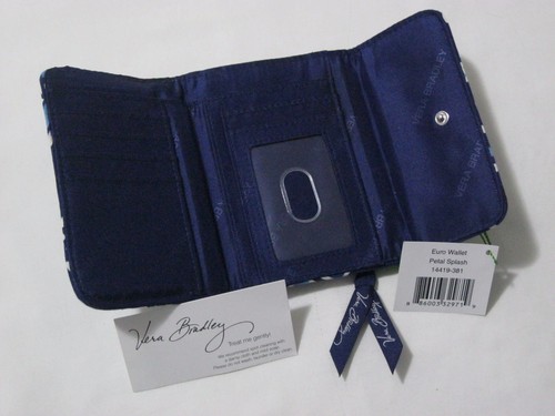 Vera Bradley PETAL SPLASH Euro WALLET Trifold COIN for PURSE Tote BACKPACK NWT - Picture 4 of 4