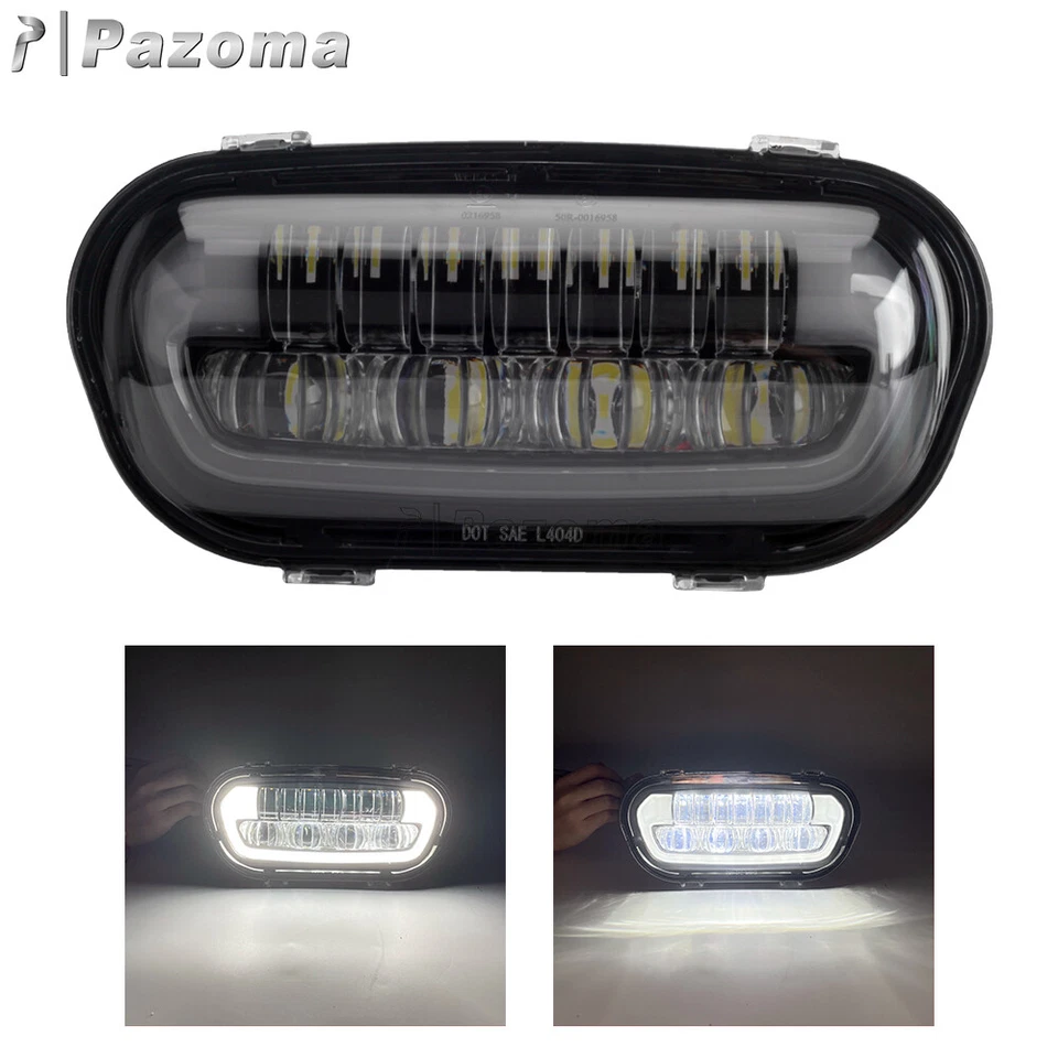 LED Headlight w/ Conversion Mount Extension Bracket For Harley Dyna Fat Bob FXDF - Image 3 of 4