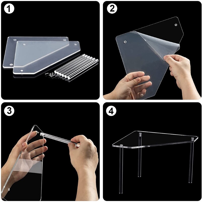 2Pcs Acrylic Bathroom Corner Shelf Clear Floating Bath Shower Rack eBay