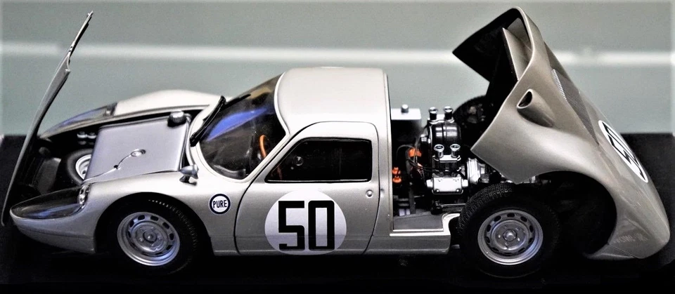 Porsche Race Car 1:18Le Mans Racing Custom Built24Metal Body12Modelo Carrusel PLATEADO Foto 3 de 4
