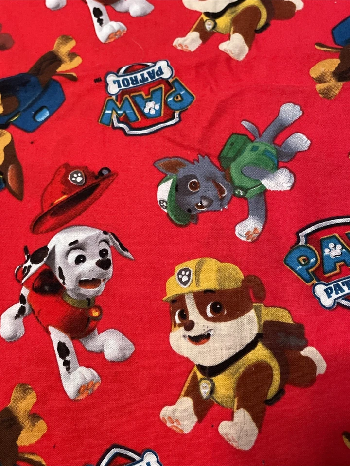 Paw Patrol Fabric BonEful Fabric FQ Cotton Quilt Red Dog Boy 32 Inches - Image 3 of 4
