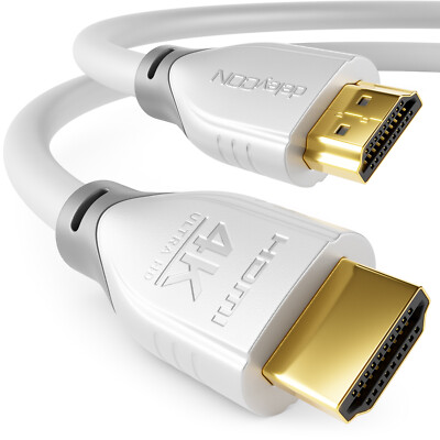 deleyCON 1m HDMI Kabel HDR10+ UHD 4K@60Hz YUV 4:4:4 HDCP 2.2 3D ARC Weiß