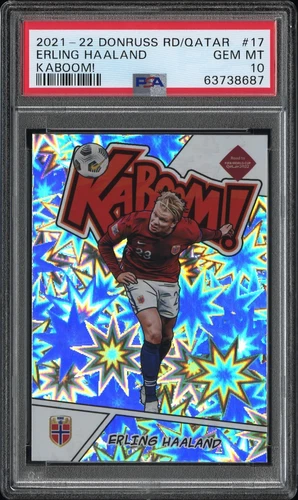 2021-22 Panini Donruss Kaboom Erling Haaland SSP PSA 10 Gem Mint Norway Man City