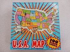 USA Educational 100 Piece Puzzle Map 8.5"x11" - Brand New Sealed Box