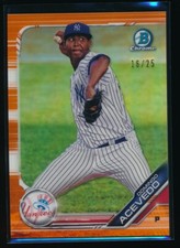 DOMINGO ACEVEDO 2019 Bowman Chrome ORANGE REFRACTOR #/25 Yankees Rookie Card RC