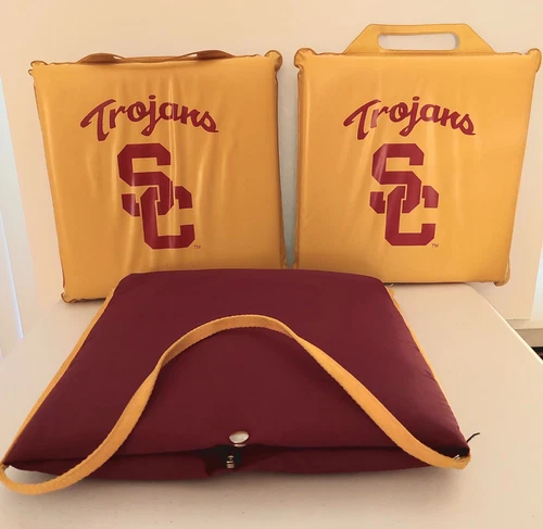Vtg USC Seat Cushions TROJANS UNIVERSITY OF SOUTHERN CALIFORNIA Stadium Lot Of 3