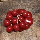 Vintage Bakelite Cherry Red Carved Flower Pin Brooch w/ Balls 2”