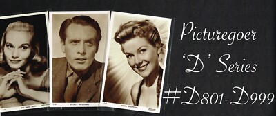 PICTUREGOER - D Serie 1950er   FILMSTAR   Postkarten #D801 bis #D999