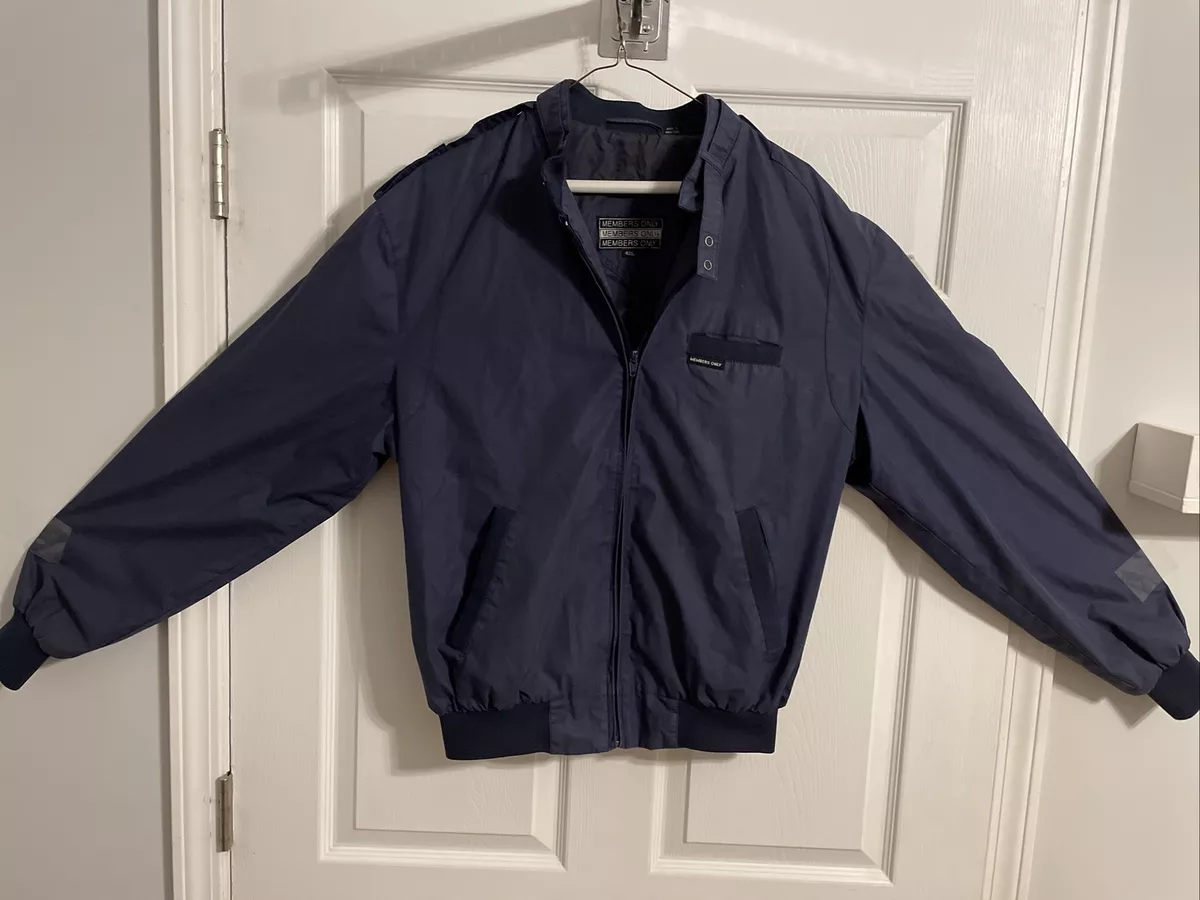 Vintage Members Only Jacket Men s Size 42L Blue Made In Hong Kong
