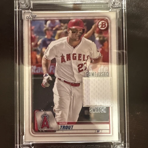 MIKE TROUT GAME USED 2013 SWATCH 2022 JERSEY FUSION ANGELS - Bowman