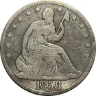1858-O  Seated Liberty half dollar-Type 1- Free Shipping!