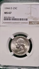 1944-D Washington Quarter MS67  Great Fields