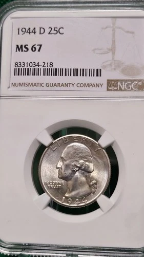 1944-D Washington Quarter MS67  Great Fields