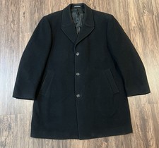 Polo Ralph Lauren Corso Men  s Wool Three Button Trench Overcoat Size L In Black