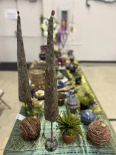 2 Pack Christmas  Feather Tree 18" Table Top. Rustic, Winter, Elegant