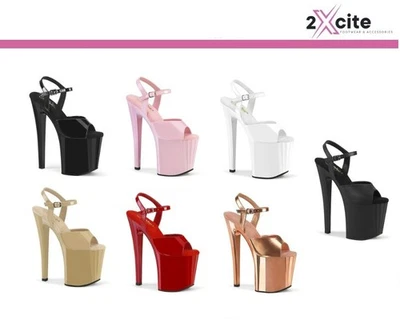 Pleaser Talon Haut Aiguille Plateforme Bride Cheville Chaussures 20.3cm Sandales - Photo 1/2