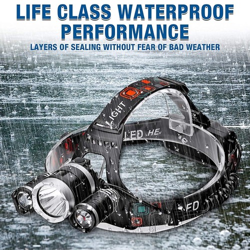 Rechargeable LED Headlamp, 10000 Lumens Bright Headlight, Portable Waterproof... - Picture 2 of 9