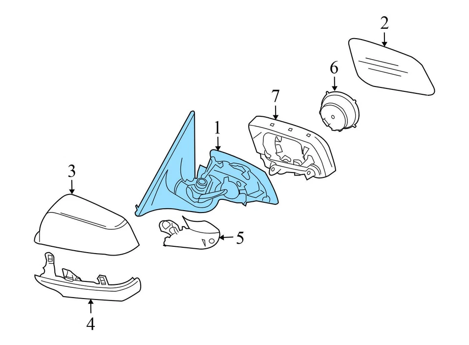 2012-2015 BMW 640I - Espelho PORTA DE VISÃO LATERAL DIREITA 7286408 - Imagem 4 de 4