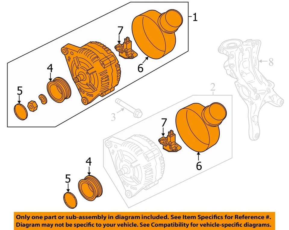2014 Audi A6 генератор переменного тока OEM 108K миль - LKQ325574446 - Изображение 3 из 4
