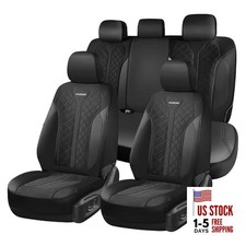 Car Seat Covers 5 Seats, Seat Covers Full Set, Mesh Breathable FullSet A-Black
