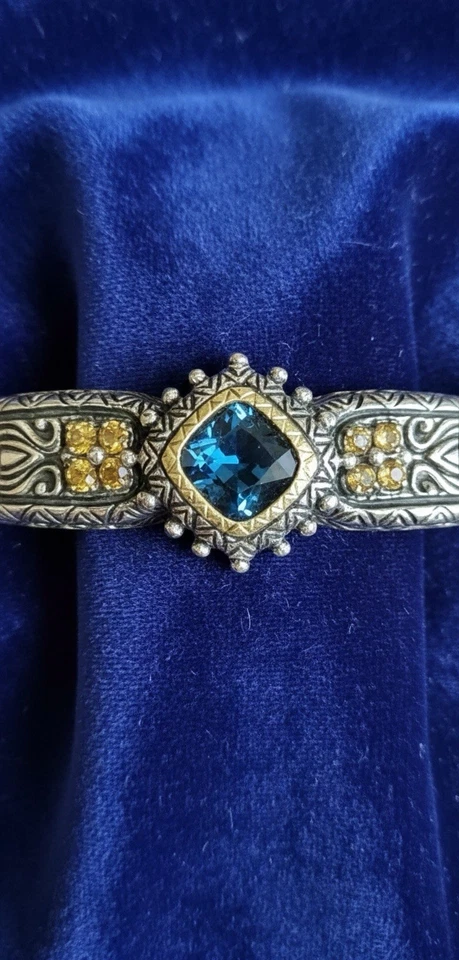 Bracelete Barbara Bixby prata esterlina topázio azul citrino e pérola - Imagem 4 de 4