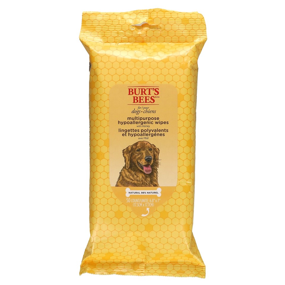 Multi-Purpose Hypoallergenic Wipes with Honey, For Dogs, 50 Count
