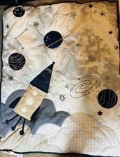Lamb  Ivy Space Rocket Nursery Quilt  Changing Pad Cover