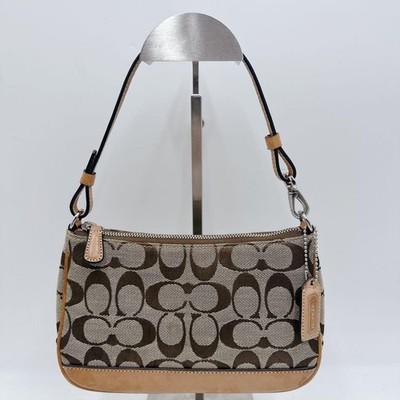 コーチ COACH キャンバスレザー ミニハンドバッグ L3U-6094 Coach Signature Demi mini Pouch Hand Bag Canvas Leather