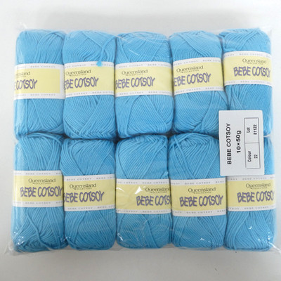 Bebe Cotsoy Yarn DK 10x50g Soy Viscose Cotton 110 yds 100m Color 15 Aqua Bag 10