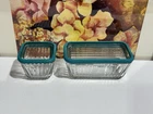 Vintage Design Anchor Hocking Covered Refrigerator Dishes Set of 2 With Lid